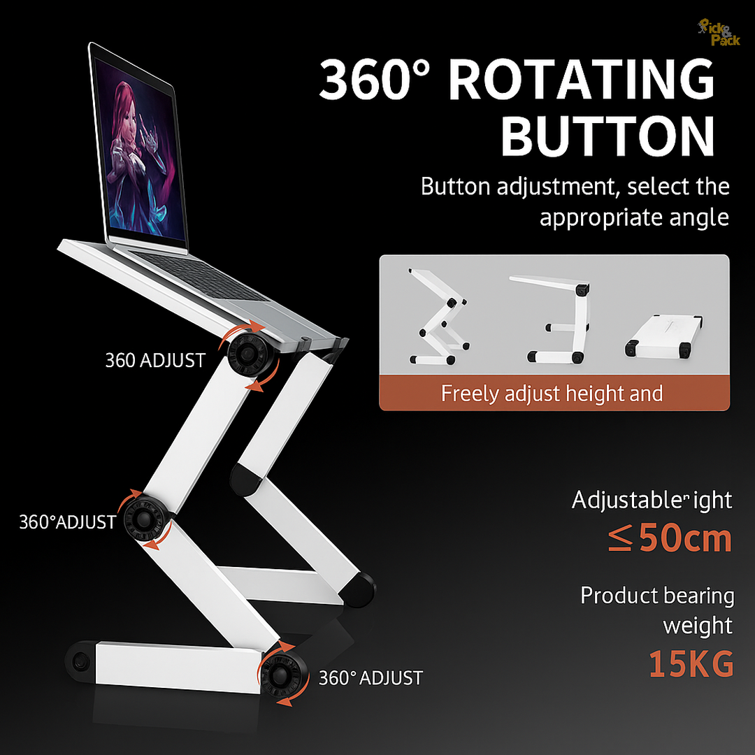 Retractable Folding Laptop Study Table with Cooling Feature - Image 2
