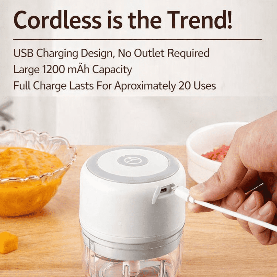 Mini Wireless Electric Garlic Masher & Chopper Machine - Image 3