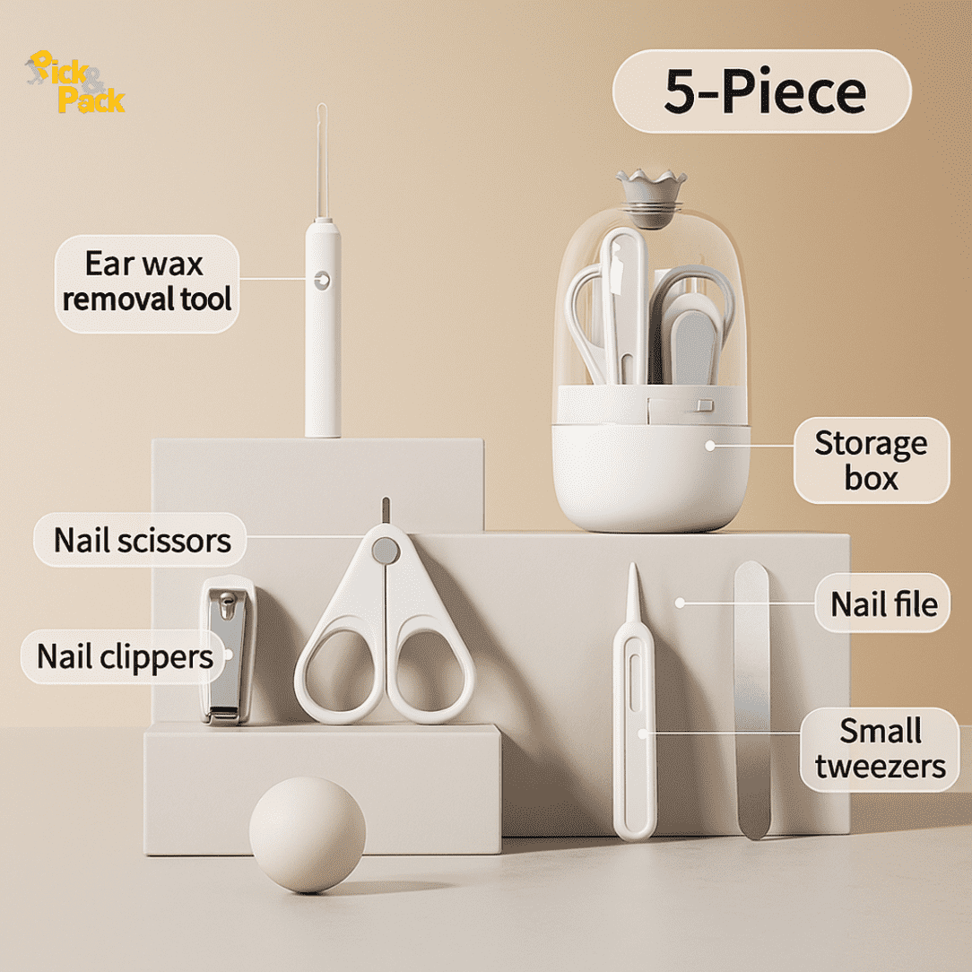 Baby Nail Clipper Set – Newborn Anti-Pinch Safety Tool