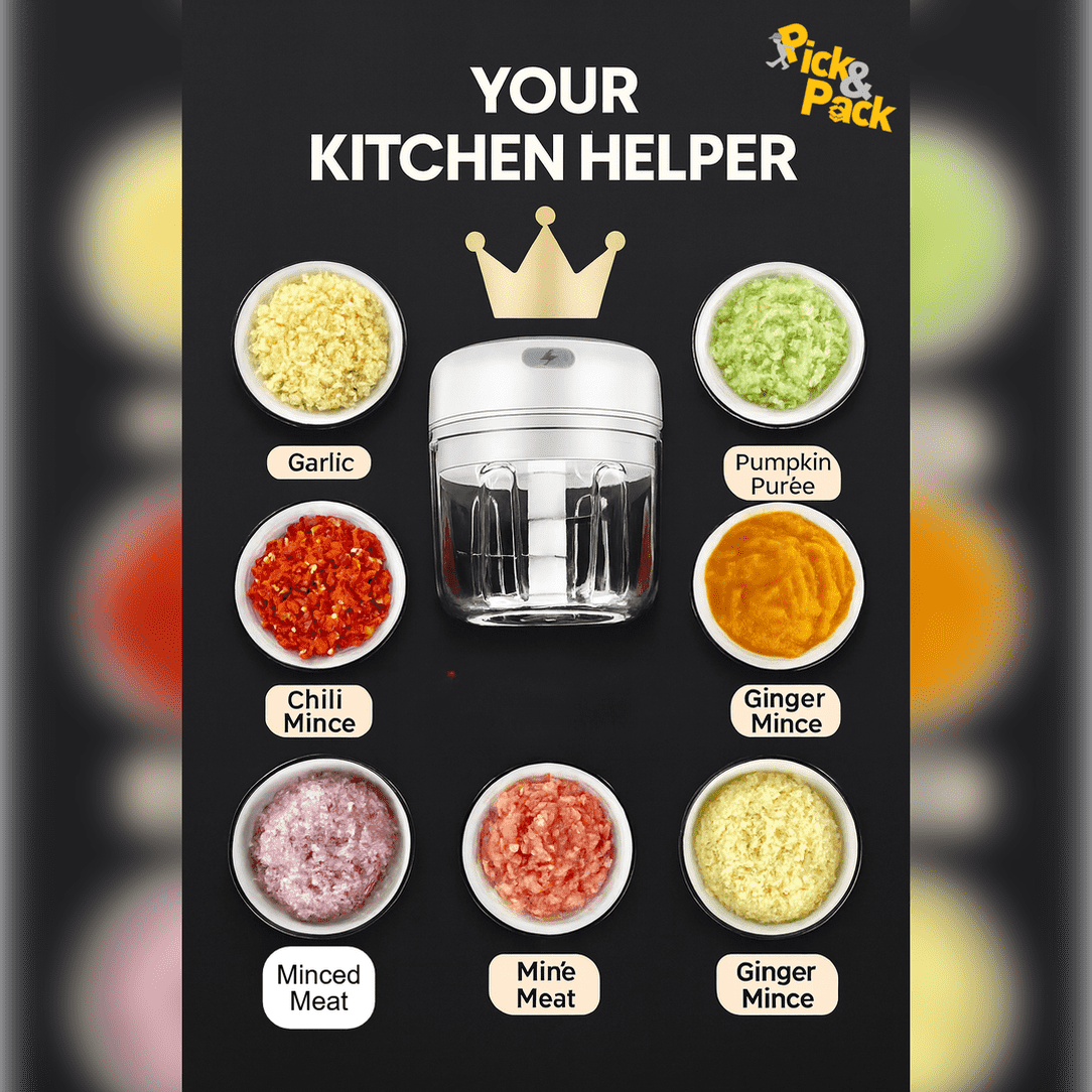 Mini Wireless Electric Garlic Masher & Chopper Machine - Image 4