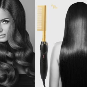 Electric 2-in-1 Curling Comb & Hair Straightener