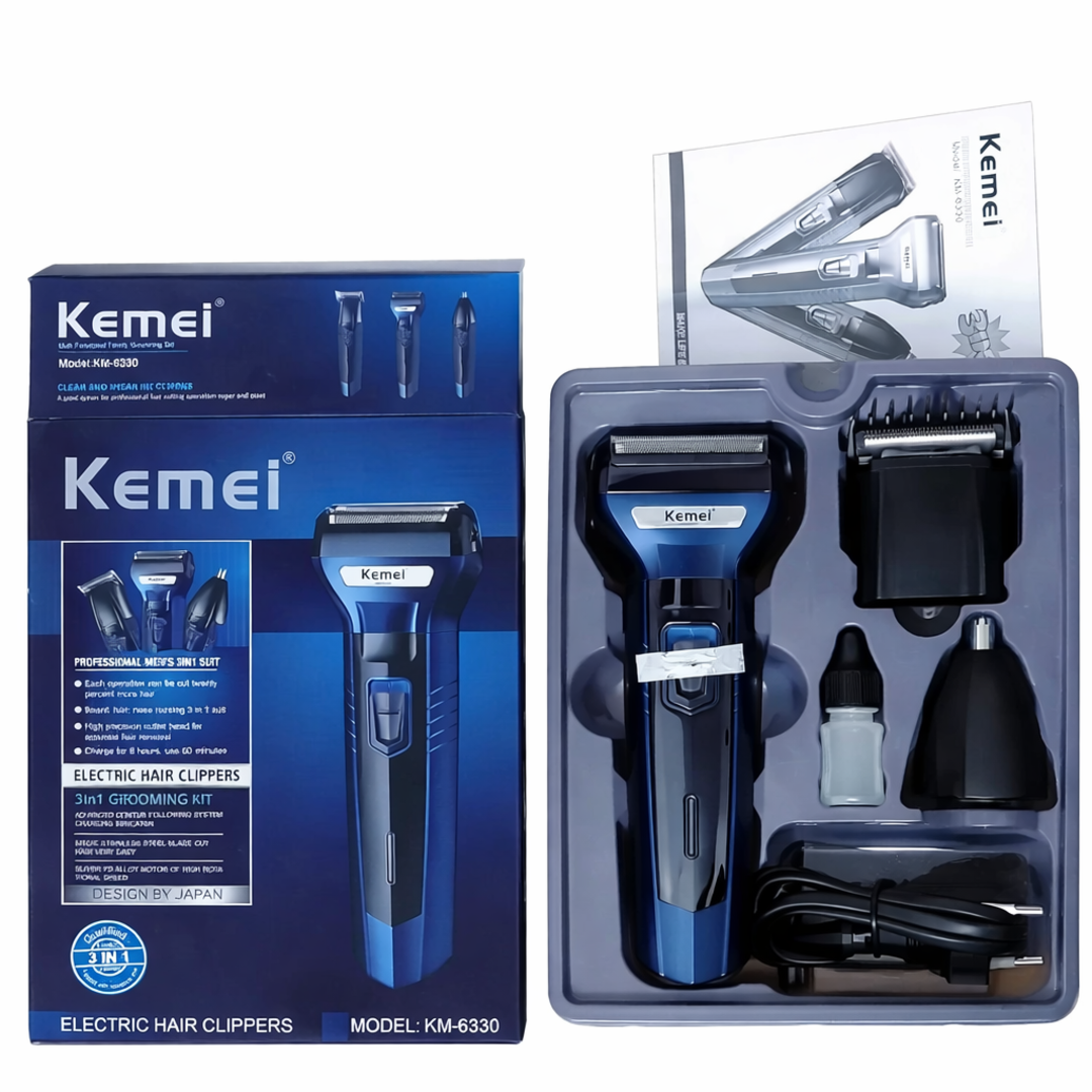 Kemei KM-6330 3-in-1 Professional Hair Trimmer Kit - Image 2